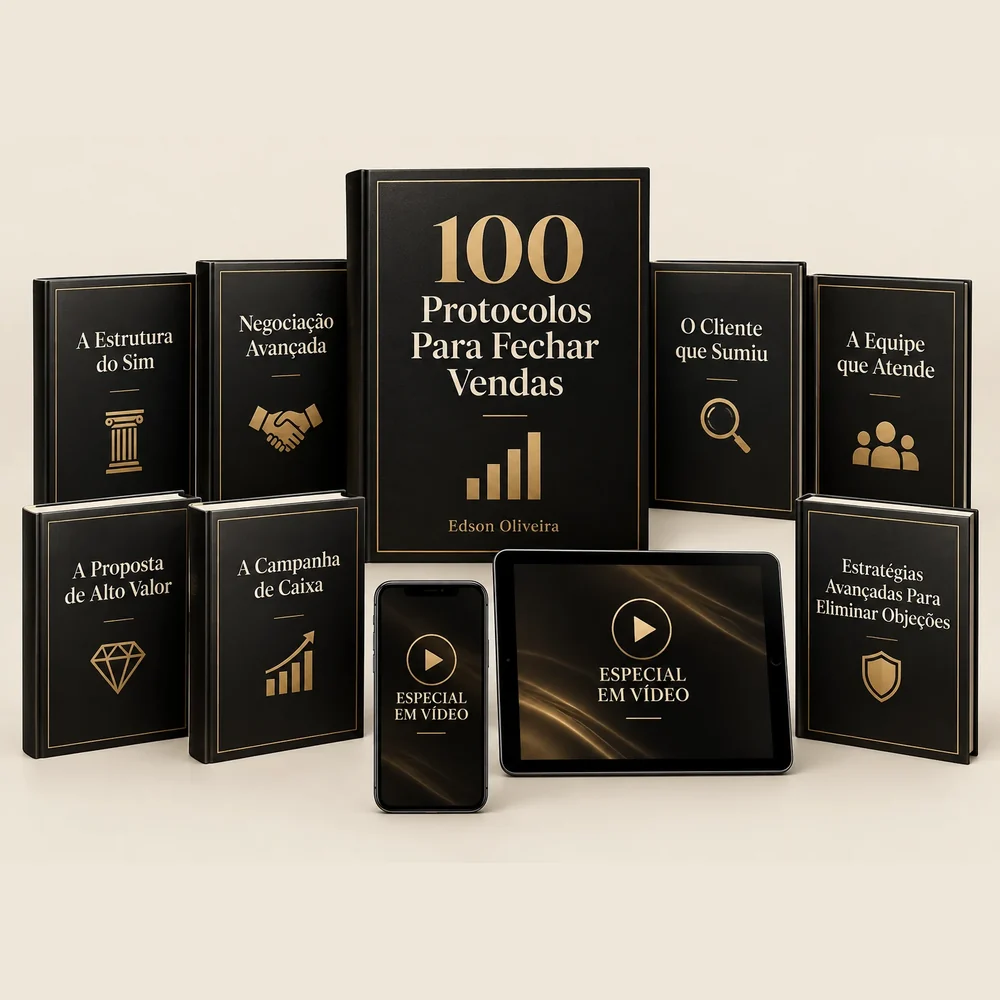 Tudo o que você recebe: os 100 Protocolos, os seis bônus em PDF e Word e os especiais em vídeo, no computador ou no celular.
