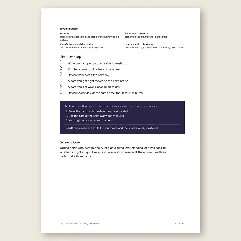 The Accelerated Learning Handbook · The step-by-step and the hands-on exercise