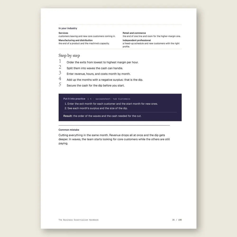 The Business Essentialism Handbook · The step-by-step and the hands-on exercise