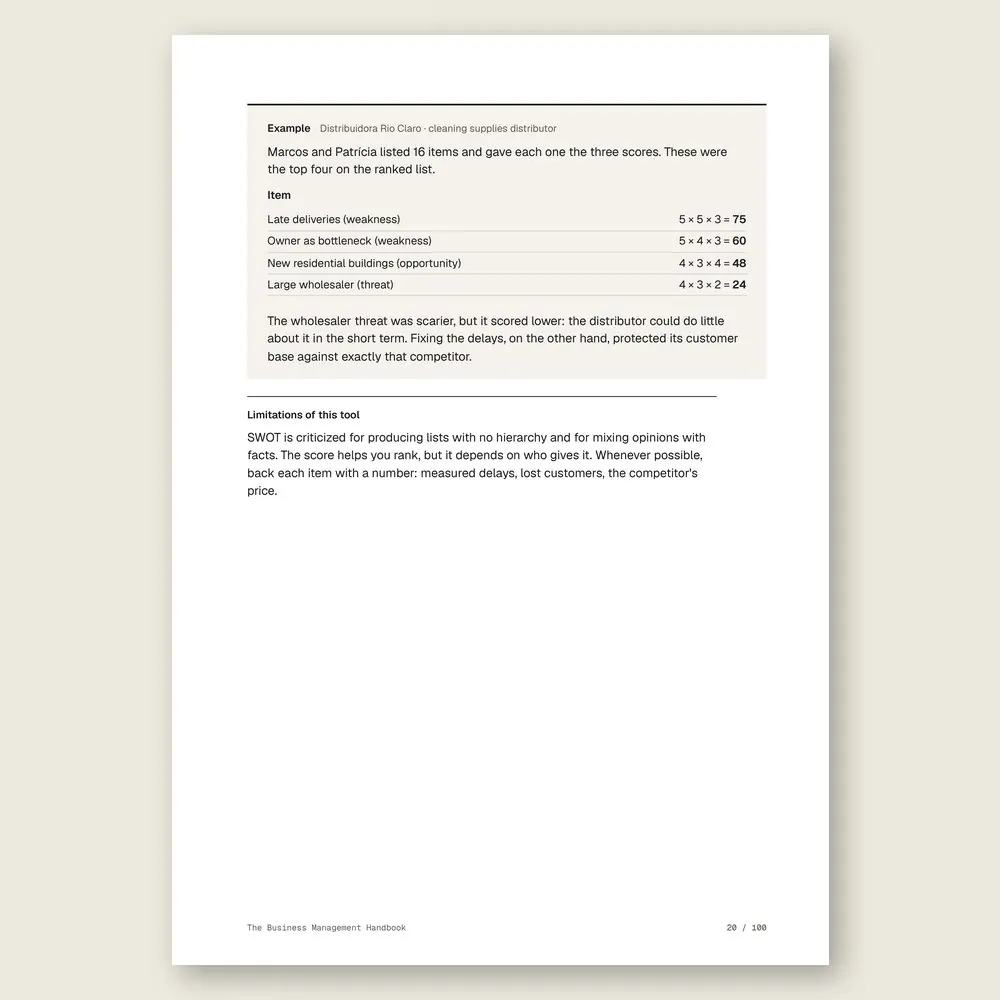 The Business Management Handbook · Illustrative example with numbers