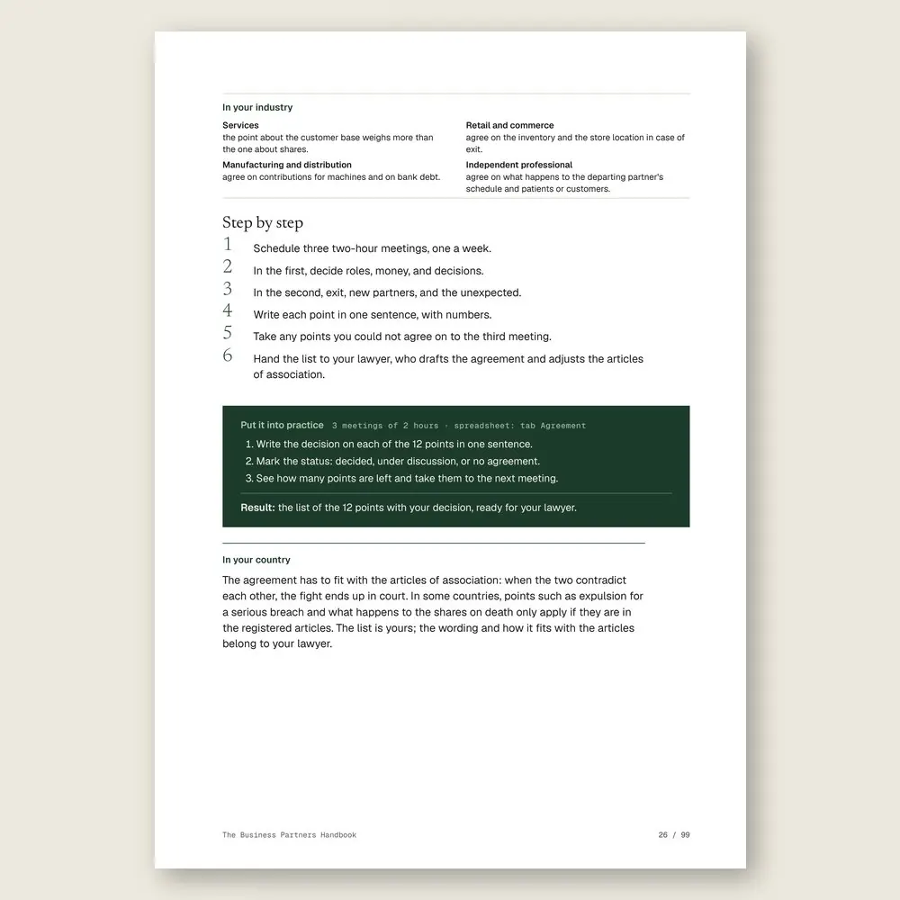 The Business Partners Handbook · The step-by-step and the hands-on exercise