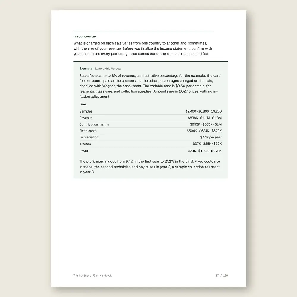 The Business Plan Handbook · Illustrative example with numbers