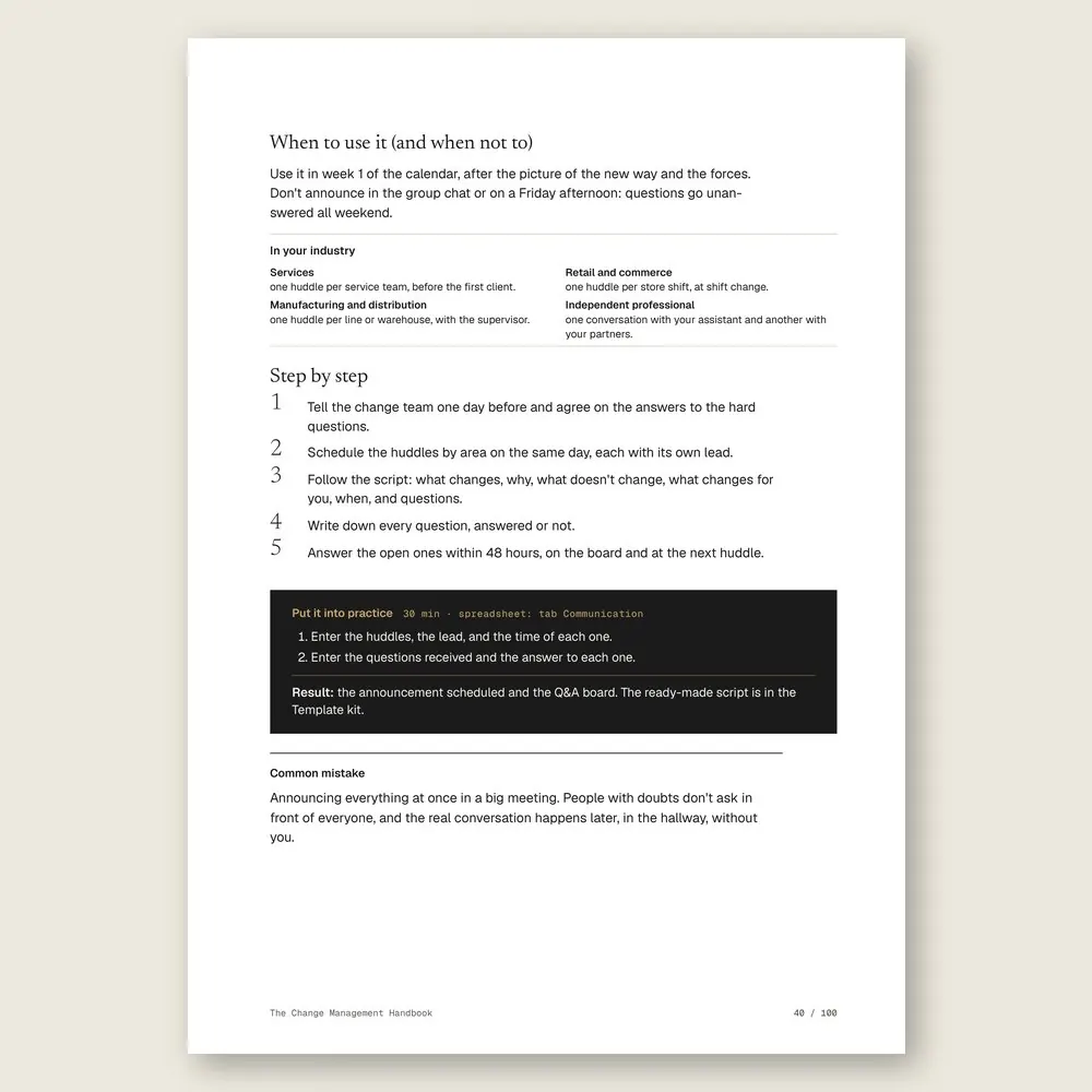 The Change Management Handbook · The step-by-step and the hands-on exercise
