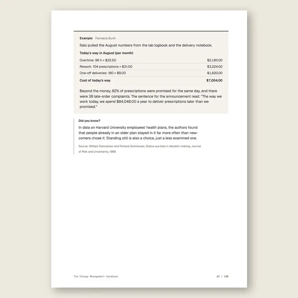 The Change Management Handbook · Illustrative example with numbers