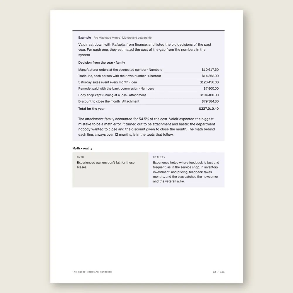 The Clear Thinking Handbook · Illustrative example with numbers