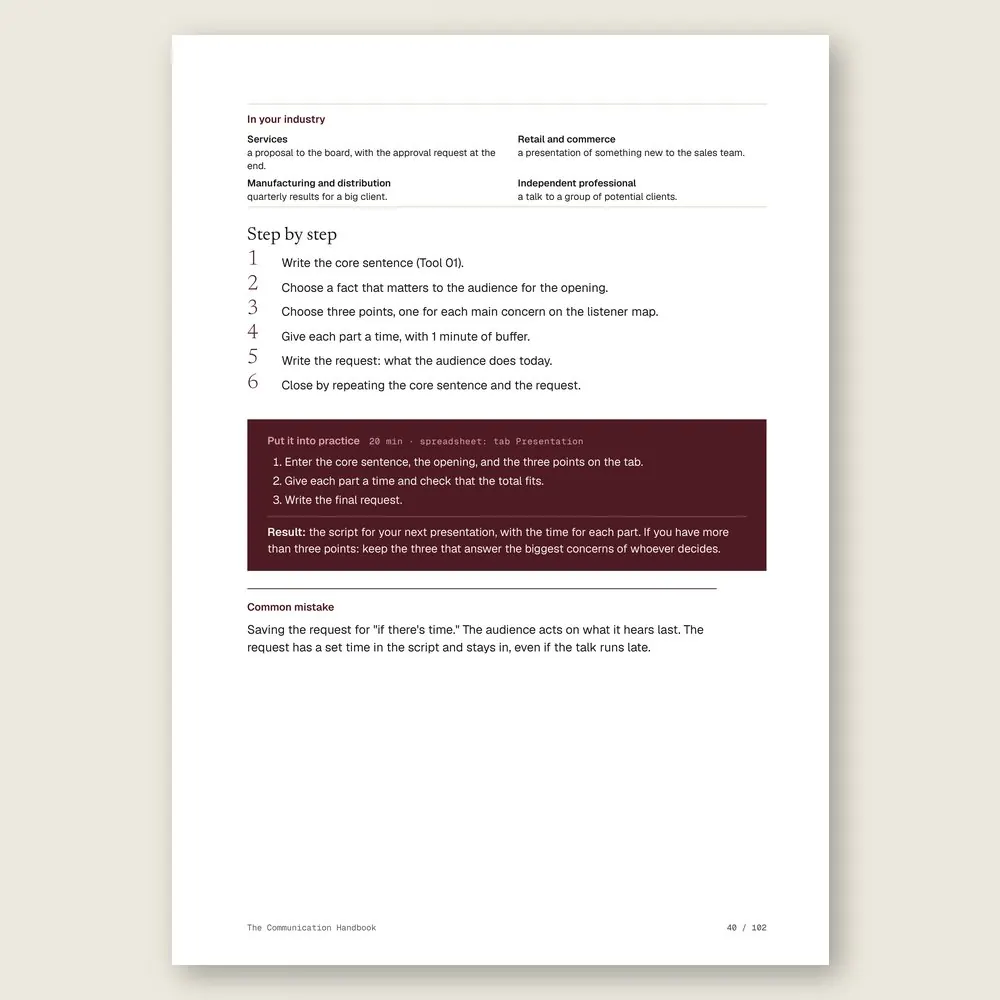The Communication Handbook · The step-by-step and the hands-on exercise