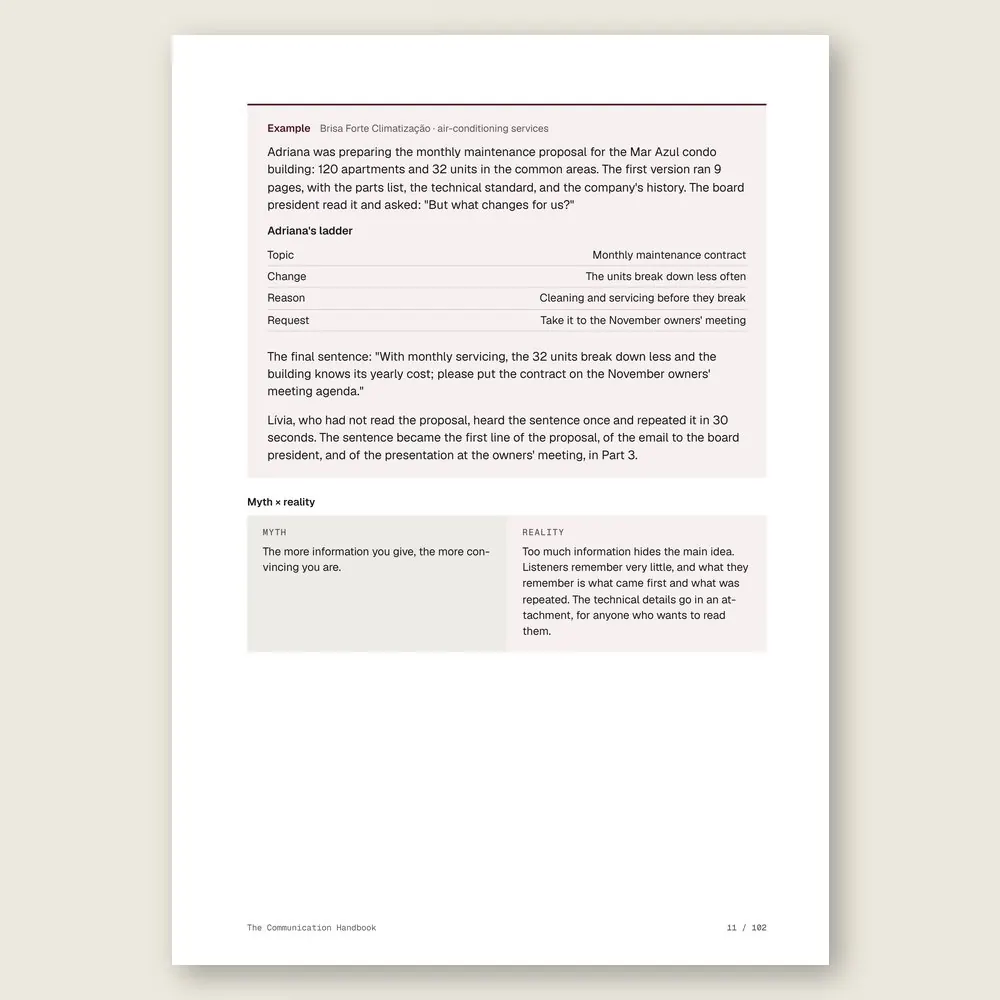 The Communication Handbook · Illustrative example with numbers