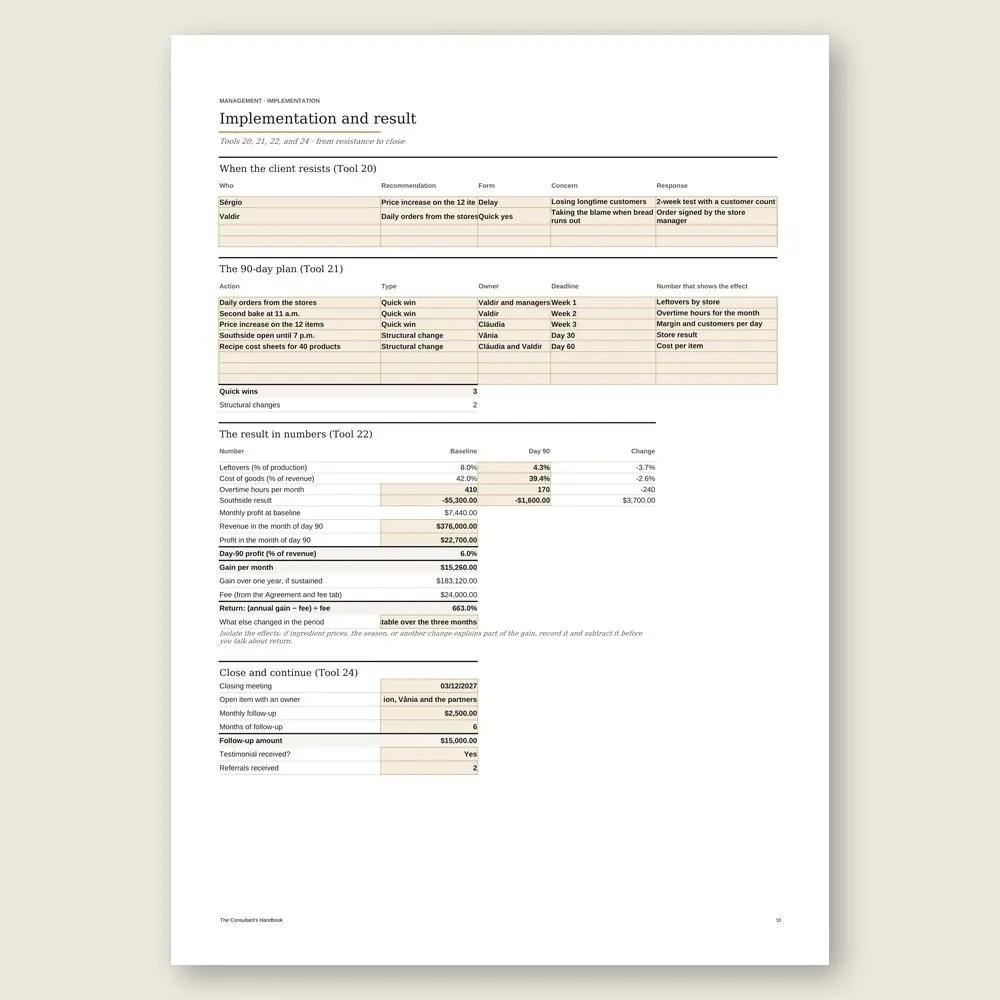 The Consultant's Handbook · Simulation with the example data