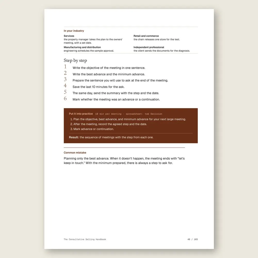 The Consultative Selling Handbook · The step-by-step and the hands-on exercise