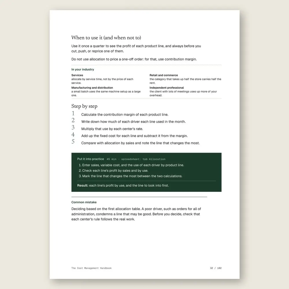 The Cost Management Handbook · The step-by-step and the hands-on exercise