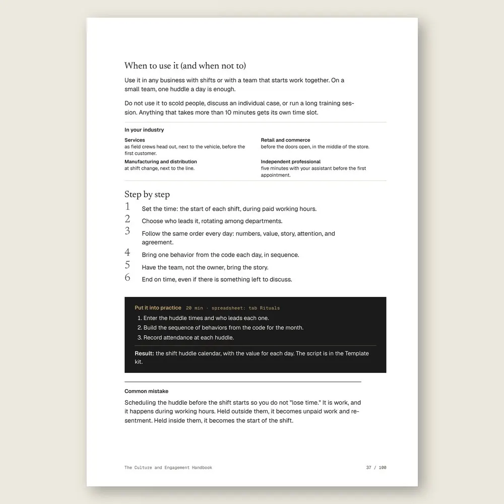 The Culture and Engagement Handbook · The step-by-step and the hands-on exercise