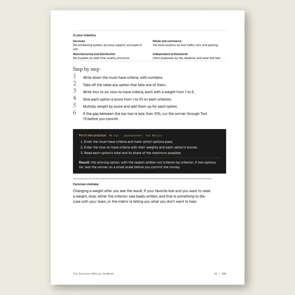 The Decision-Making Handbook · The step-by-step and the hands-on exercise