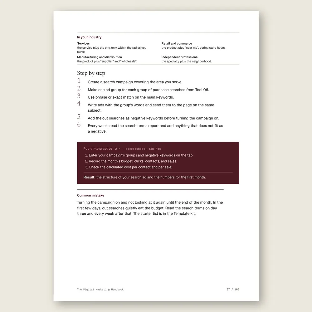 The Digital Marketing Handbook · The step-by-step and the hands-on exercise