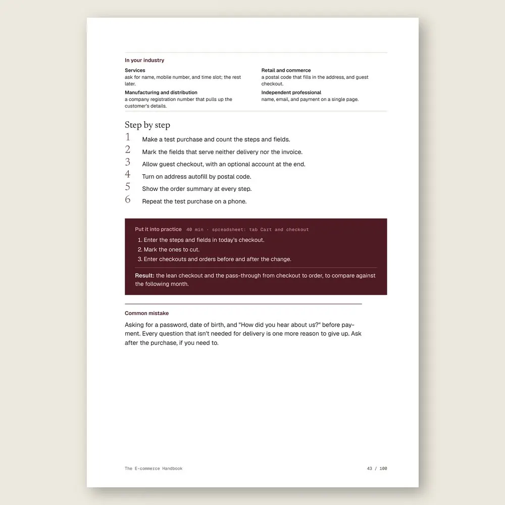 The E-commerce Handbook · The step-by-step and the hands-on exercise
