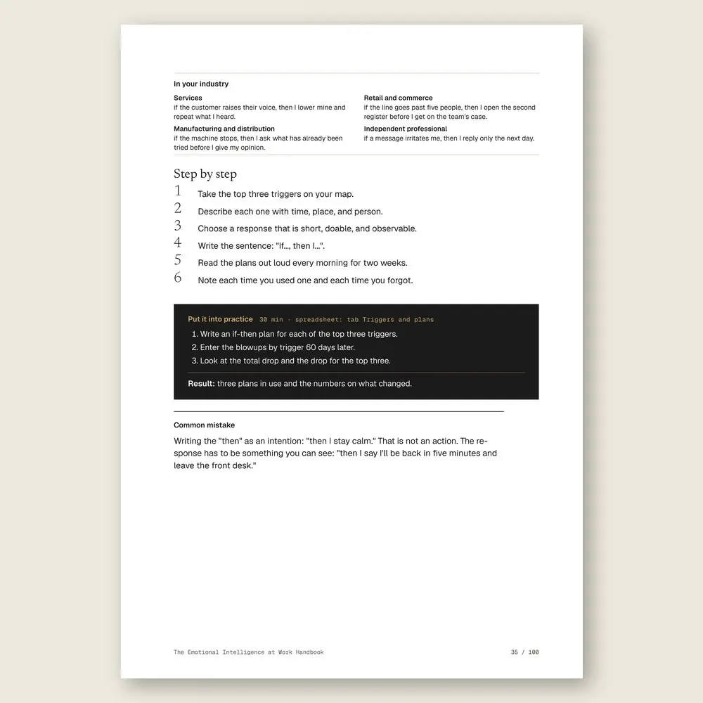 The Emotional Intelligence at Work Handbook · The step-by-step and the hands-on exercise