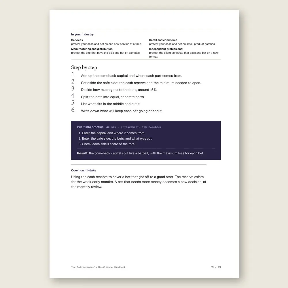 The Entrepreneur's Resilience Handbook · The step-by-step and the hands-on exercise