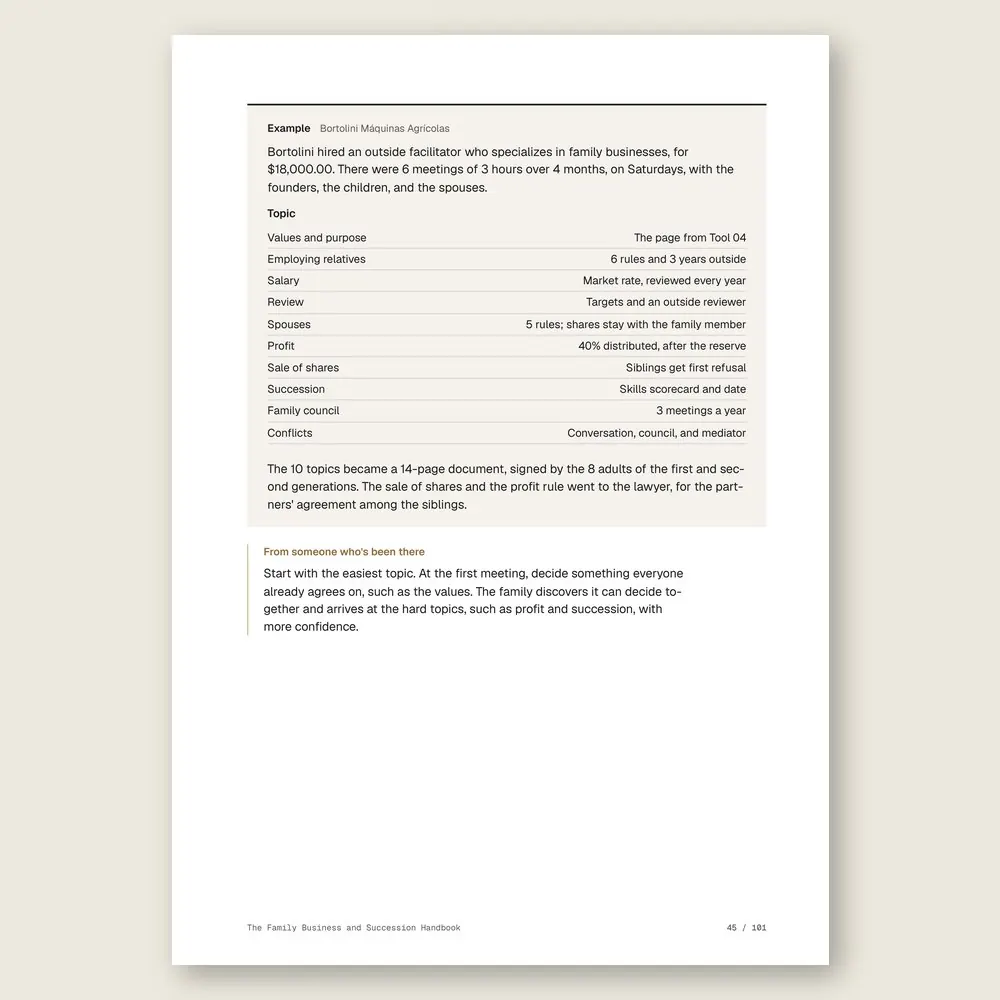 The Family Business and Succession Handbook · Illustrative example with numbers