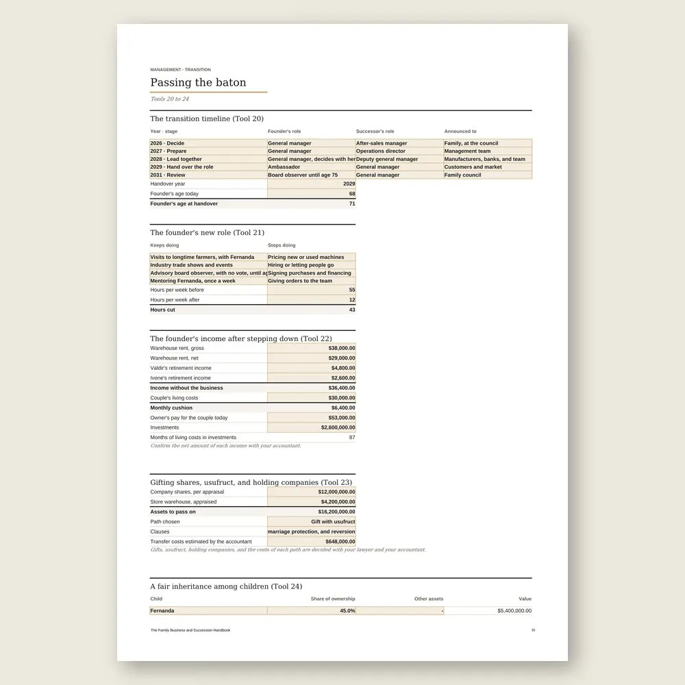 The Family Business and Succession Handbook · Simulation with the example data