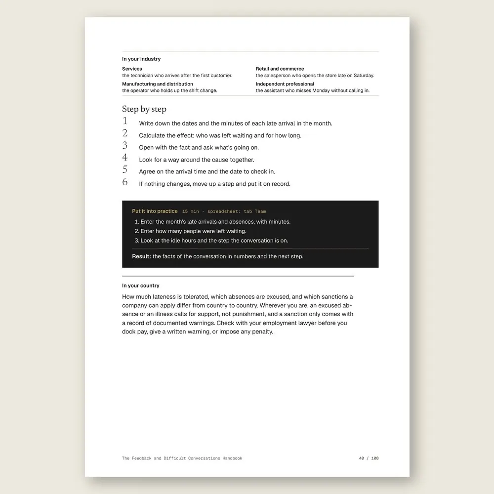 The Feedback and Difficult Conversations Handbook · The step-by-step and the hands-on exercise