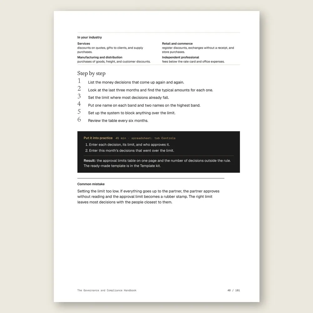 The Governance and Compliance Handbook · The step-by-step and the hands-on exercise