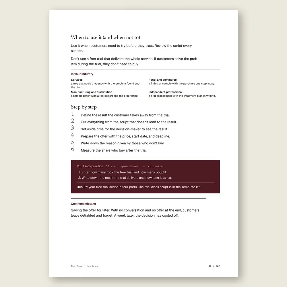 The Growth Handbook · The step-by-step and the hands-on exercise