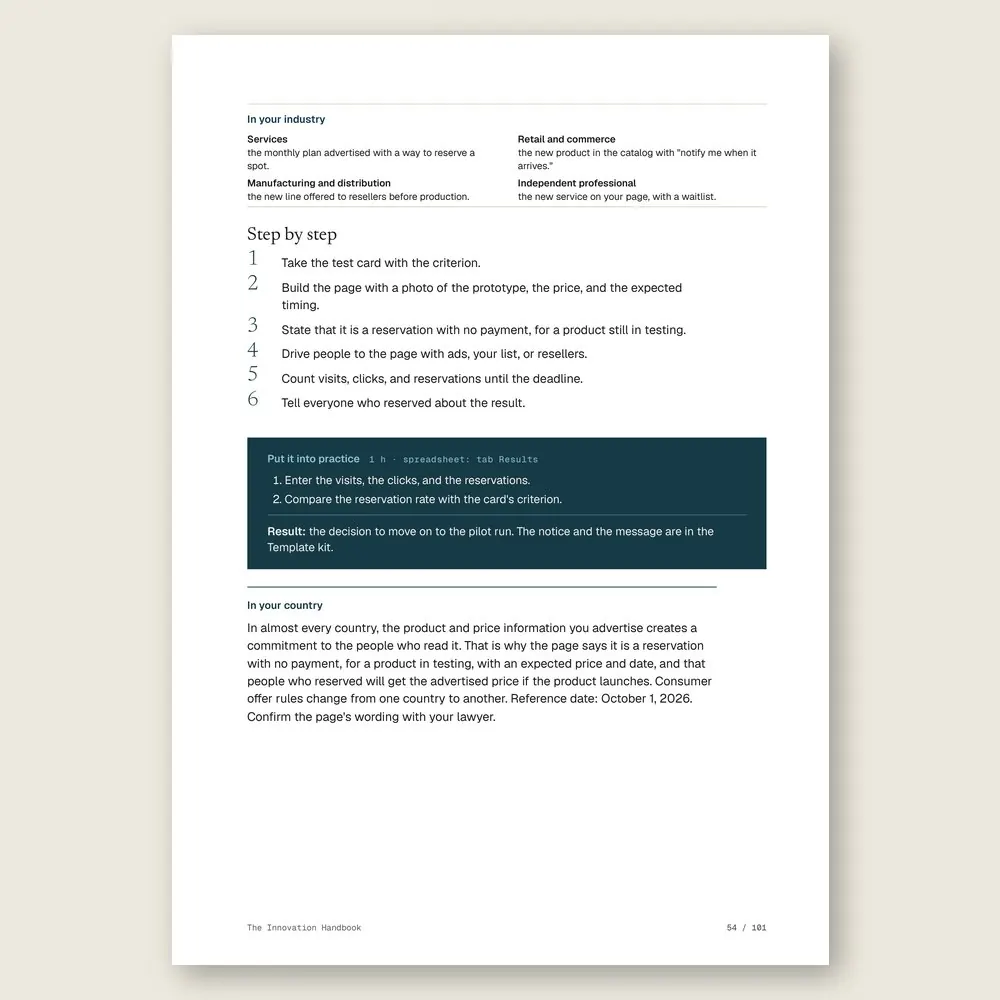 The Innovation Handbook · The step-by-step and the hands-on exercise