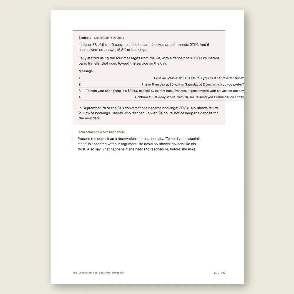 The Instagram for Business Handbook · Illustrative example with numbers