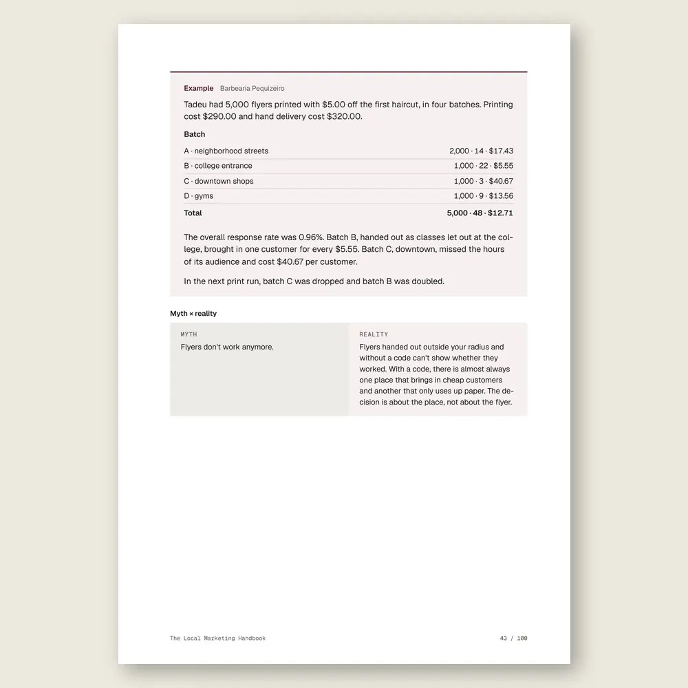 The Local Marketing Handbook · Illustrative example with numbers