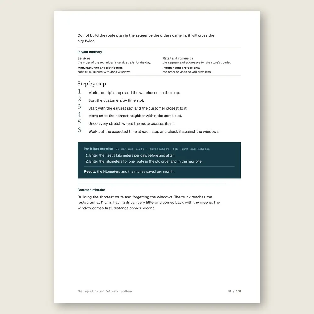 The Logistics and Delivery Handbook · The step-by-step and the hands-on exercise