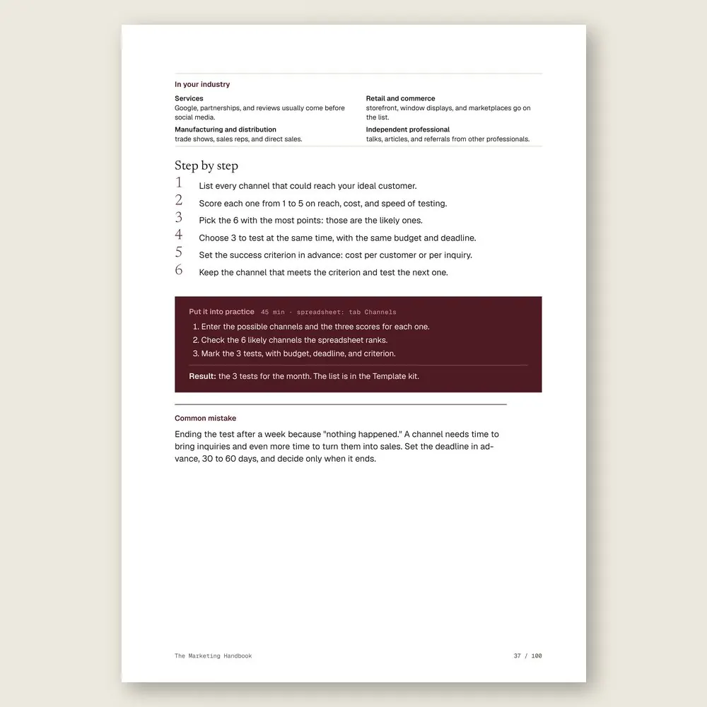 The Marketing Handbook · The step-by-step and the hands-on exercise