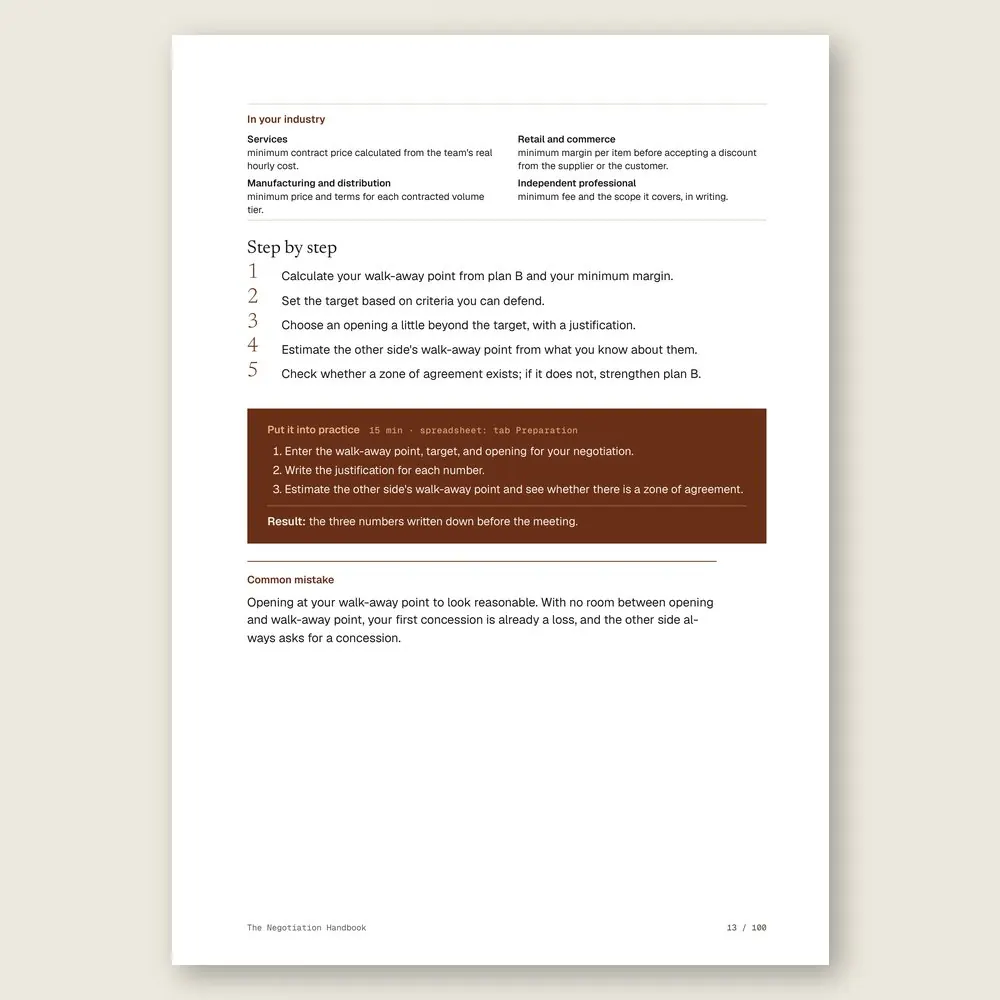 The Negotiation Handbook · The step-by-step and the hands-on exercise