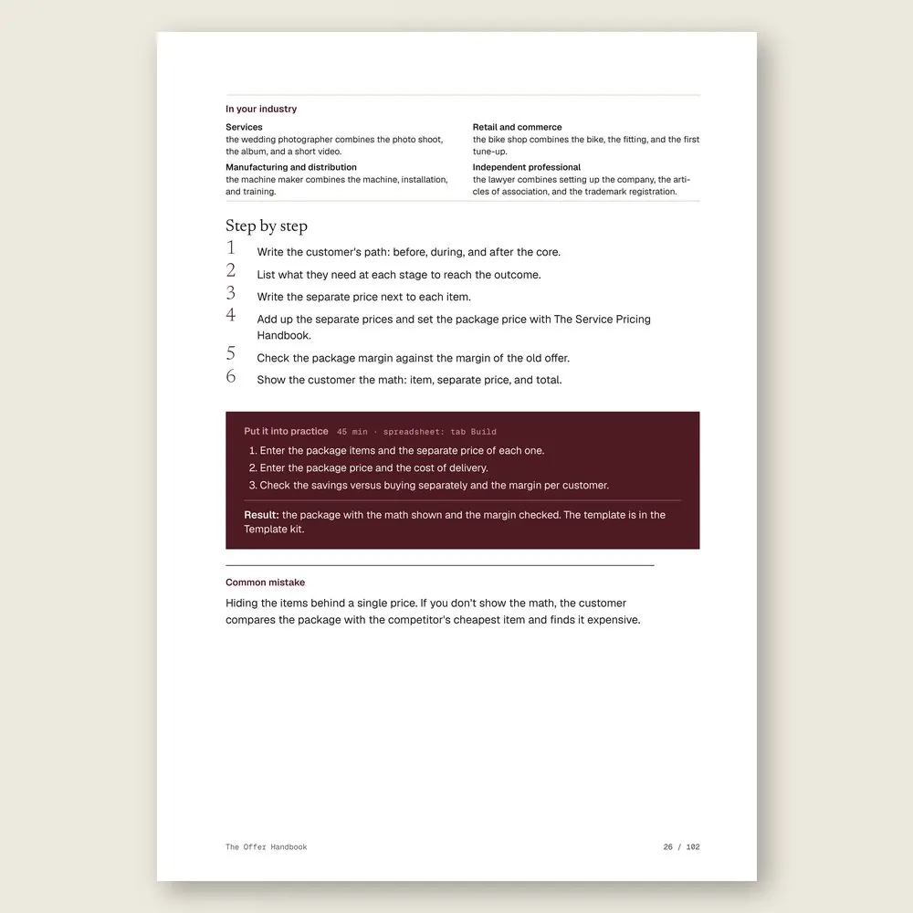 The Offer Handbook · The step-by-step and the hands-on exercise