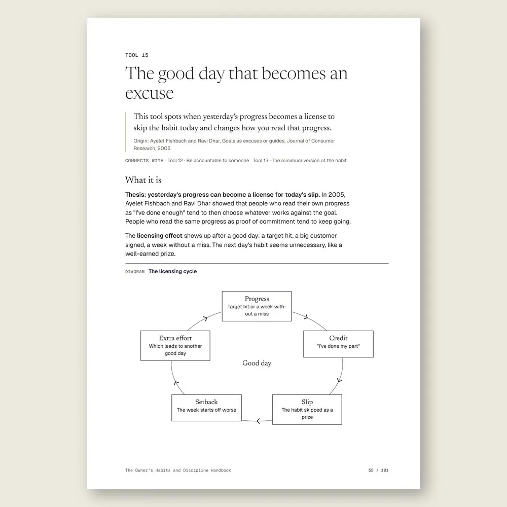 The Owner's Habits and Discipline Handbook · The diagram in detail