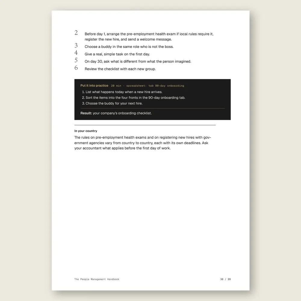 The People Management Handbook · The step-by-step and the hands-on exercise