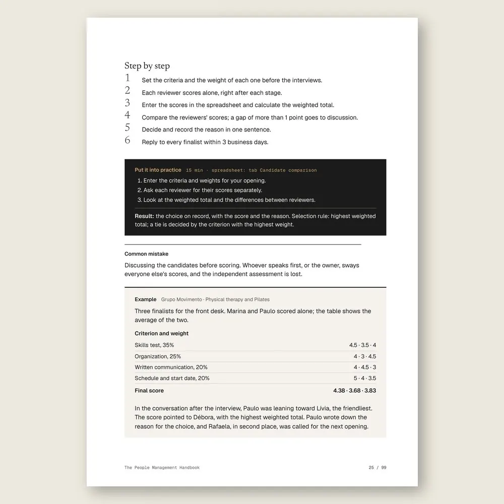 The People Management Handbook · Illustrative example with numbers