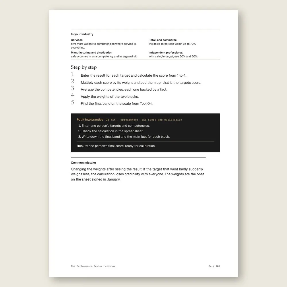 The Performance Review Handbook · The step-by-step and the hands-on exercise
