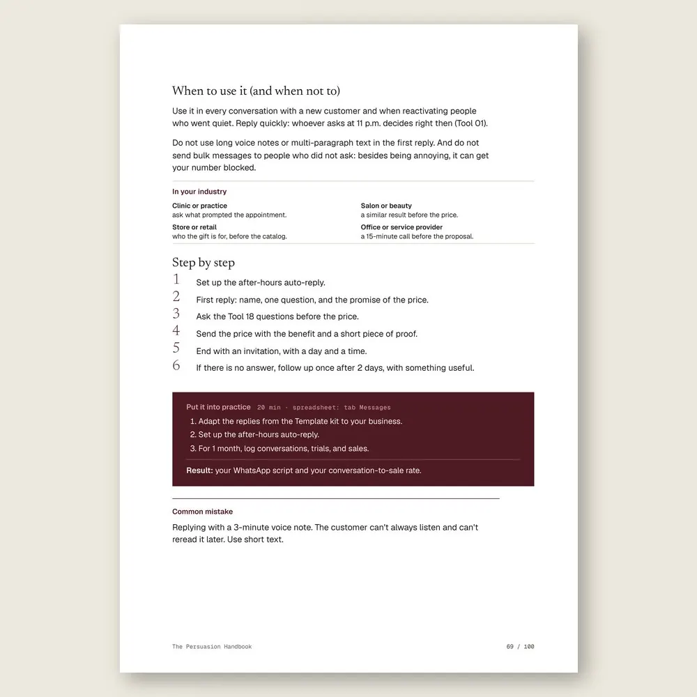 The Persuasion Handbook · The step-by-step and the hands-on exercise