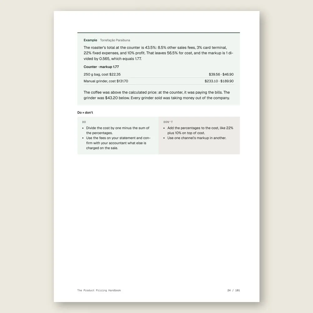 The Product Pricing Handbook · Illustrative example with numbers