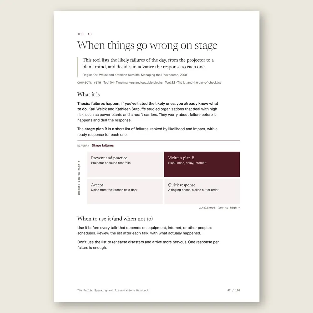 The Public Speaking and Presentations Handbook · The diagram in detail