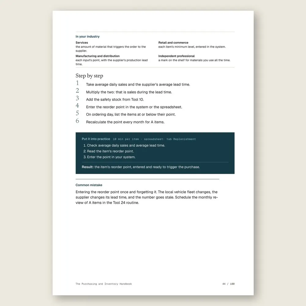 The Purchasing and Inventory Handbook · The step-by-step and the hands-on exercise