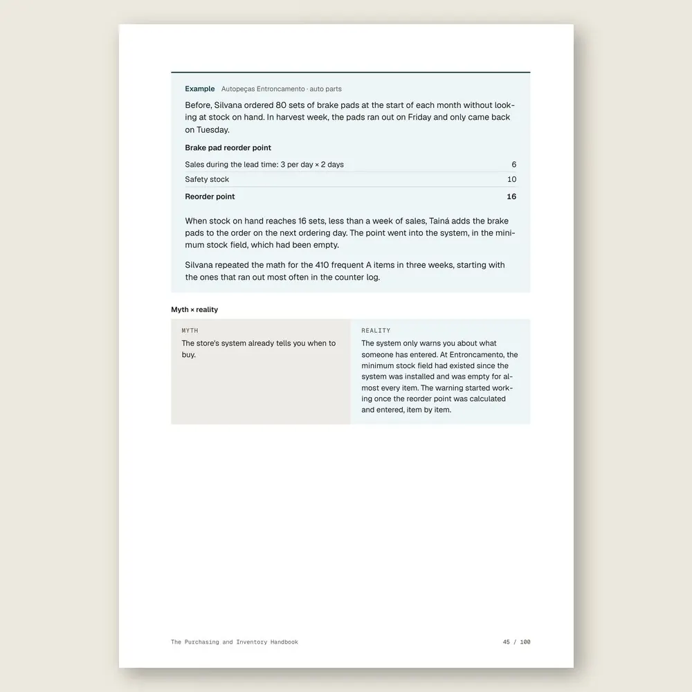 The Purchasing and Inventory Handbook · Illustrative example with numbers