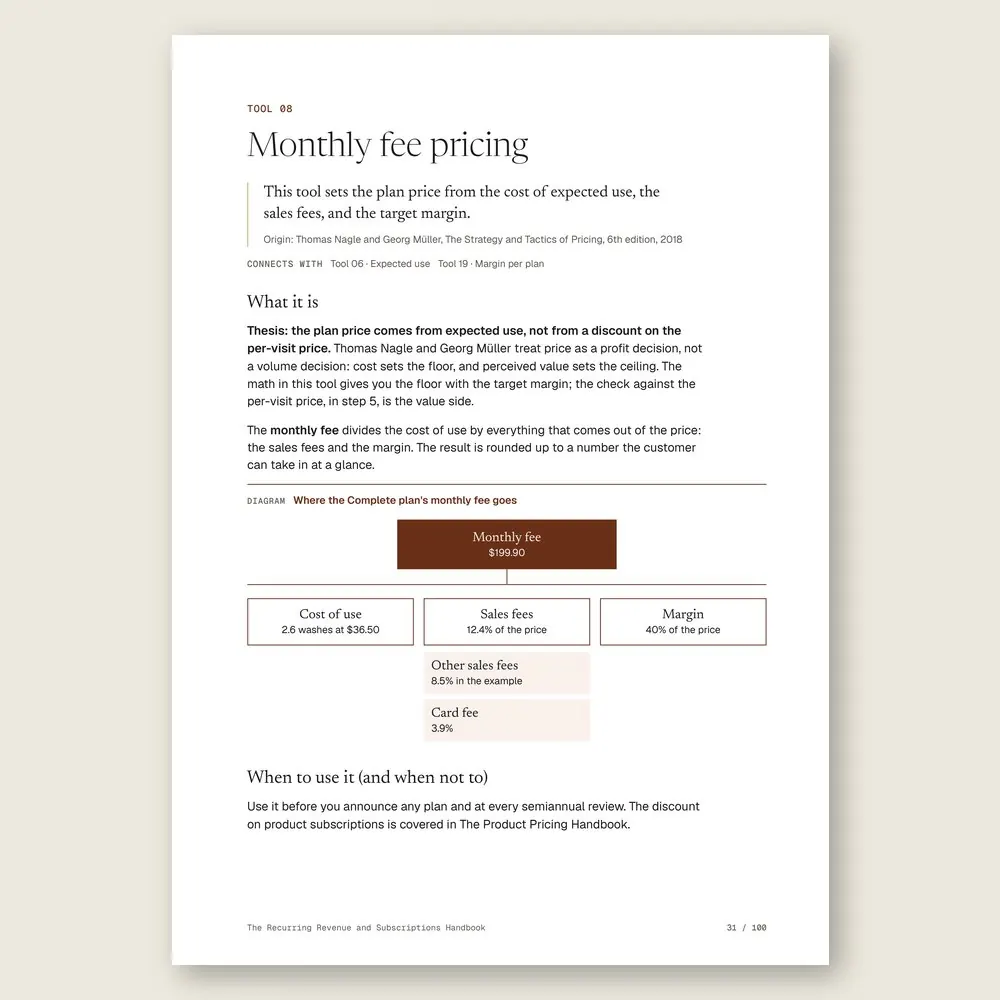 The Recurring Revenue and Subscriptions Handbook · The tool: the idea, where it comes from, and the diagram