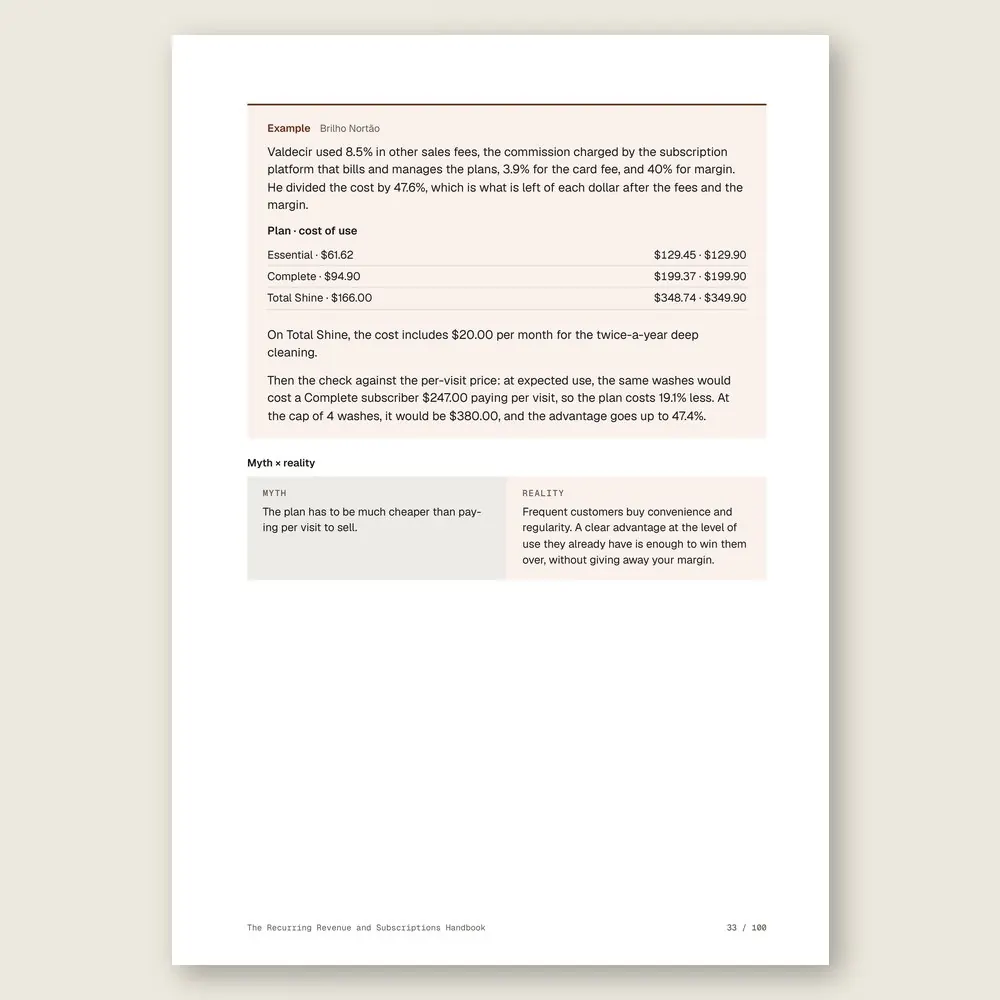 The Recurring Revenue and Subscriptions Handbook · Illustrative example with numbers