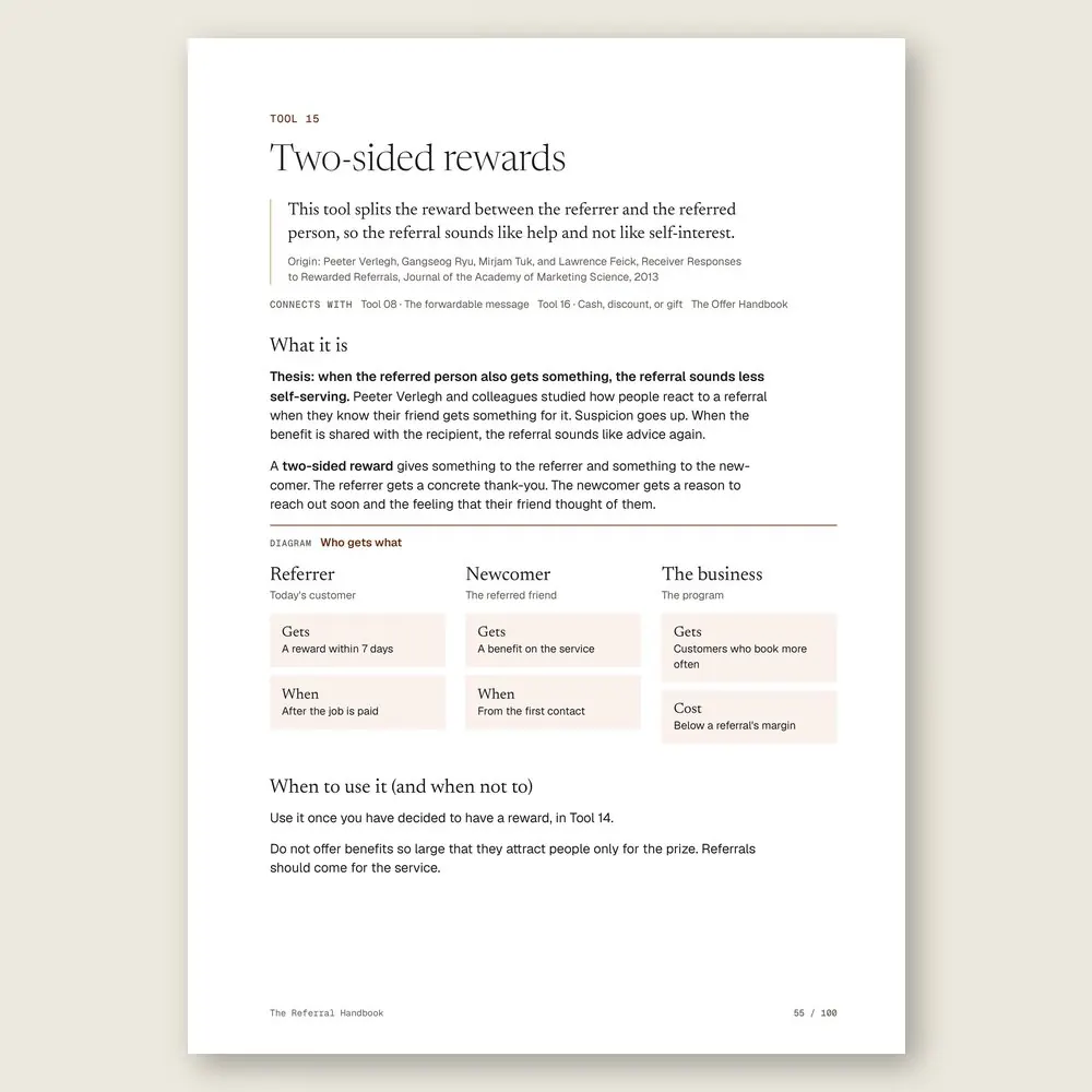 The Referral Handbook · The tool: the idea, where it comes from, and the diagram