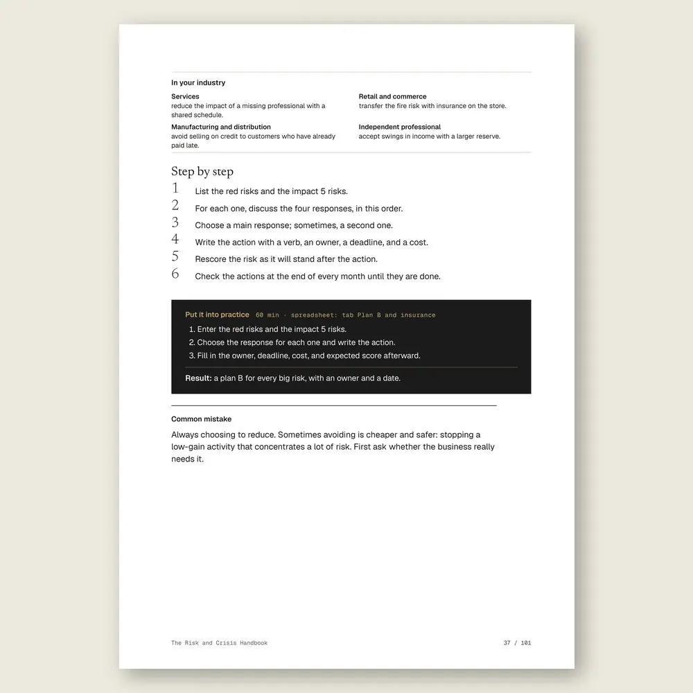 The Risk and Crisis Handbook · The step-by-step and the hands-on exercise