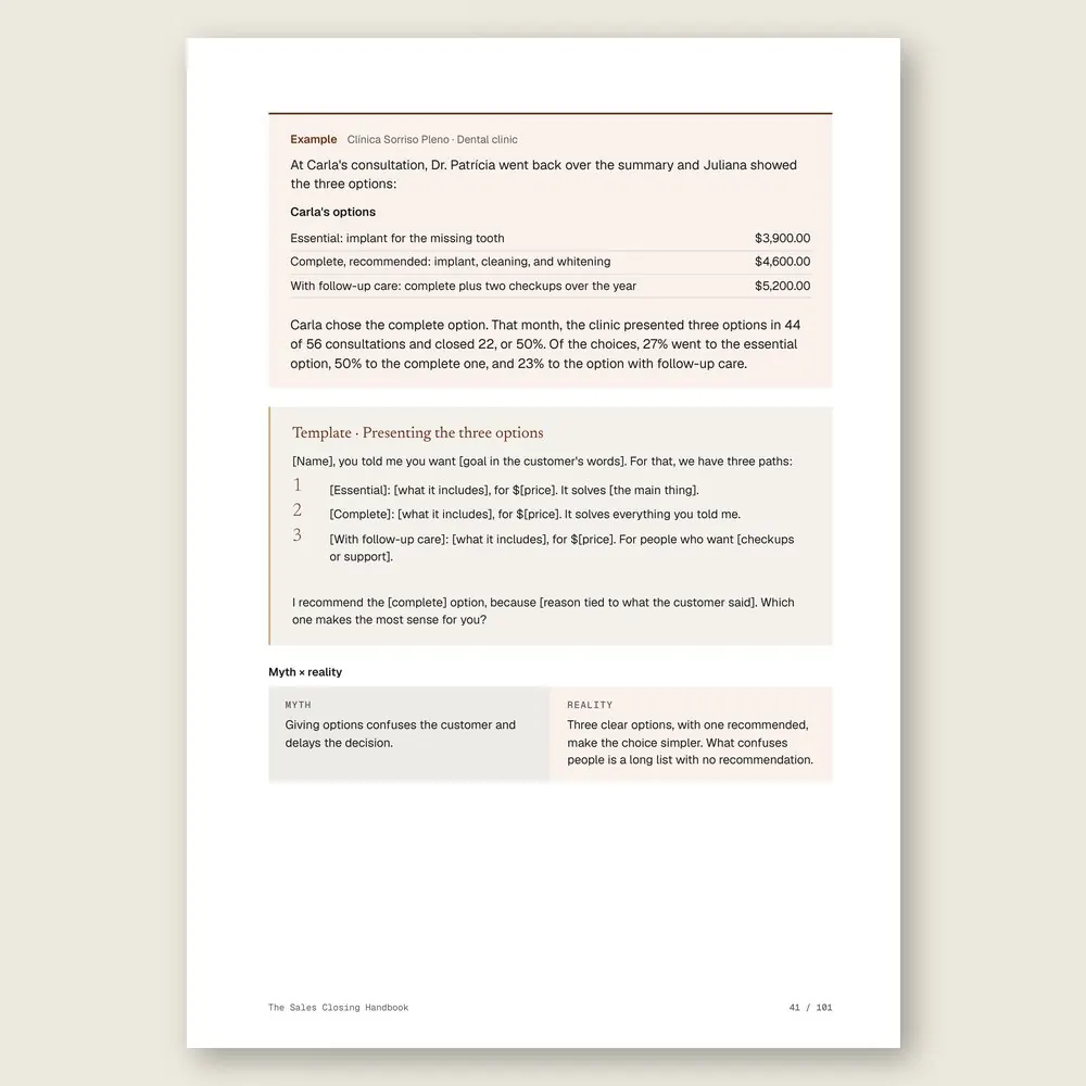 The Sales Closing Handbook · Illustrative example with numbers
