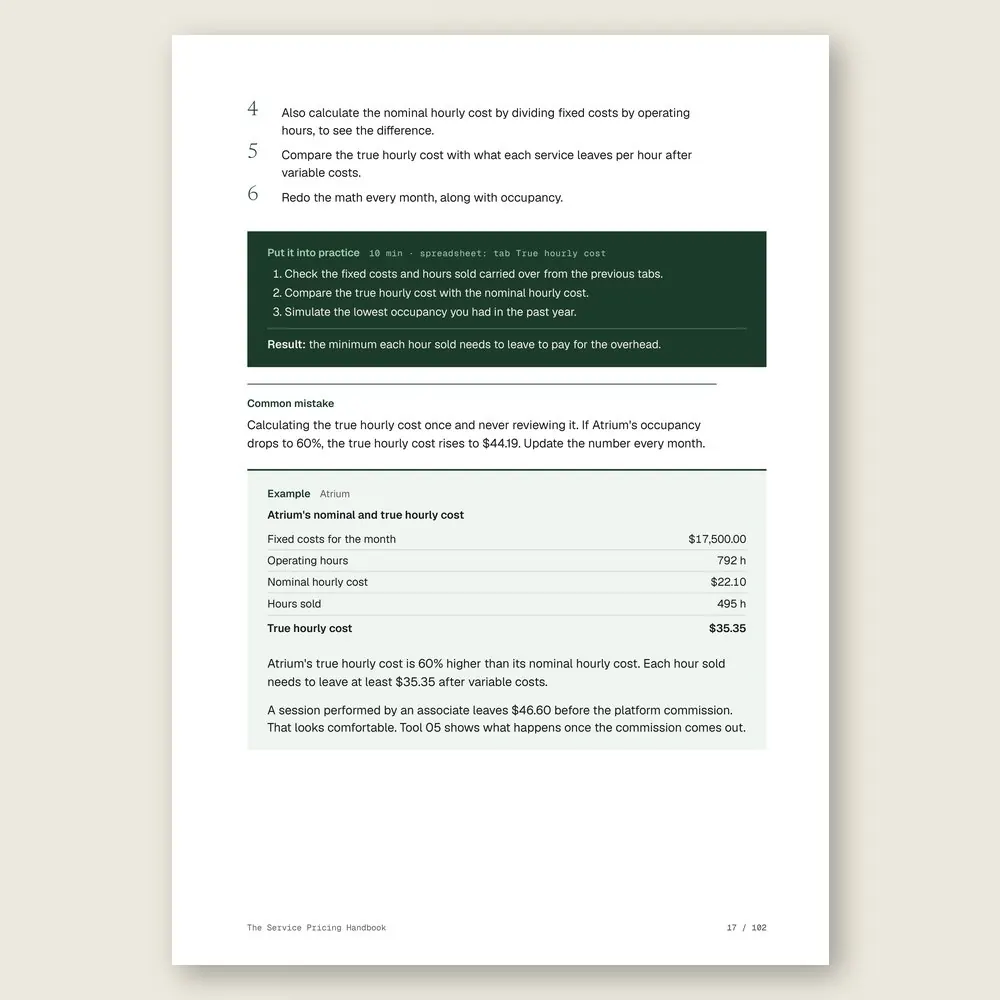 The Service Pricing Handbook · Illustrative example with numbers
