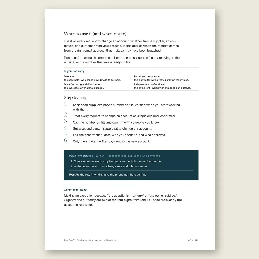 The Small Business Cybersecurity Handbook · The step-by-step and the hands-on exercise