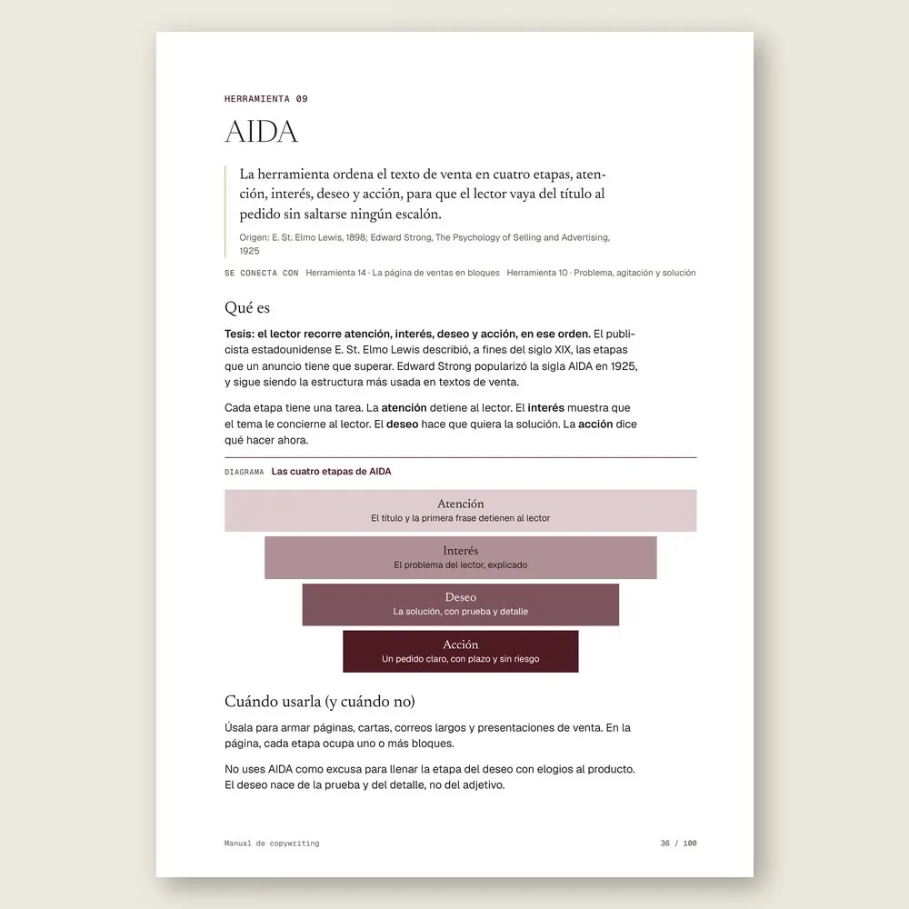 Manual de copywriting · La herramienta: tesis, origen y diagrama