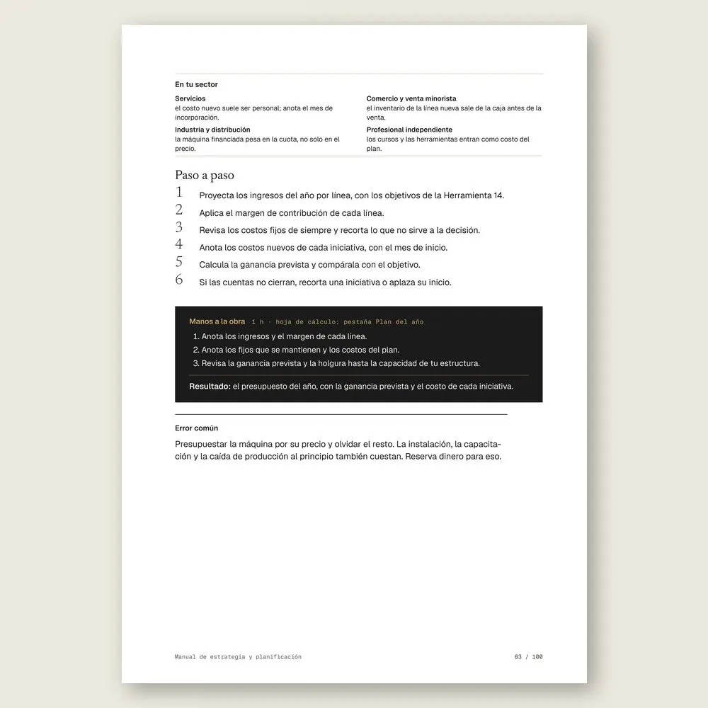 Manual de estrategia y planificación · El paso a paso y el ejercicio Manos a la obra